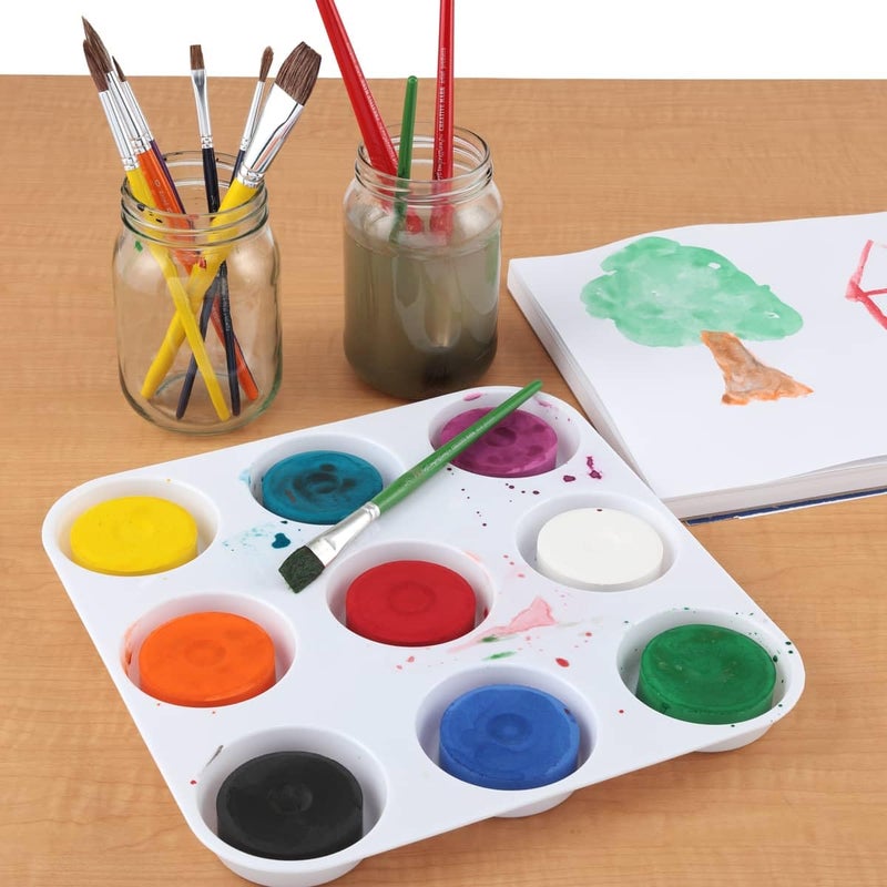 First Impressions Tempera Paint Set for Kids - WASHABLE Children's Non-Toxic Tempera Paint Cakes with Palette Clean with Just Soap & Water - Image 5